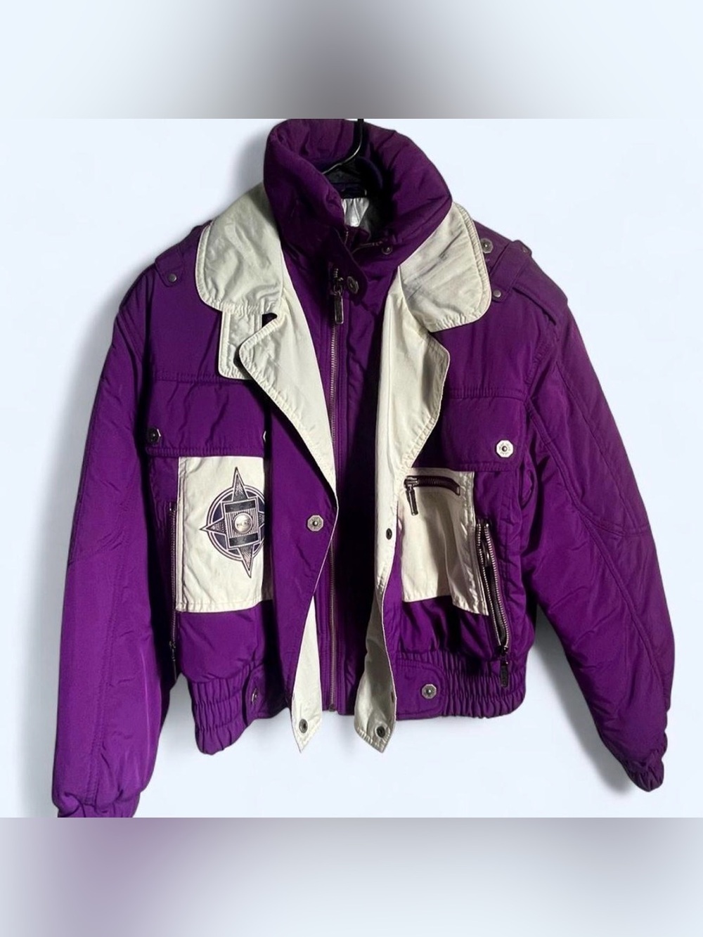 VTG 90s Head Sportswear Petite Purple/White Snowboarding Winter Jacket Size 6